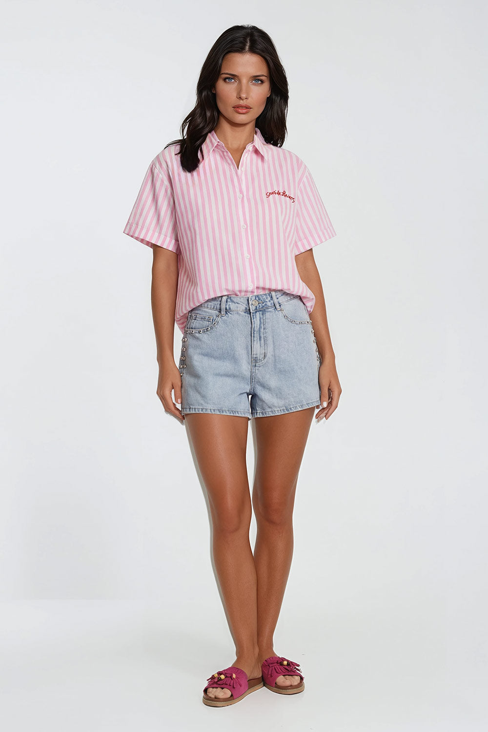 Denim short studs